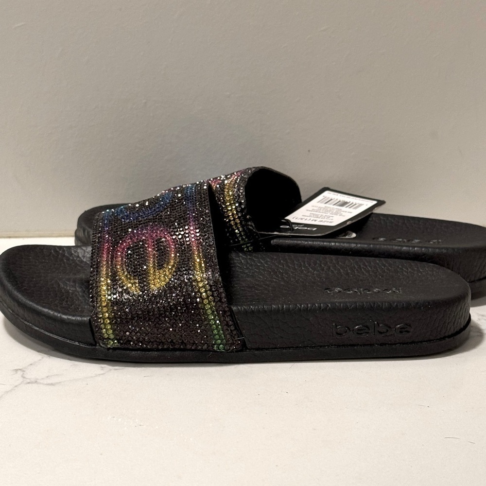 Bebe Girls Rhinestone Slides - Picture 6 of 7